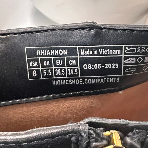 Vionic Sibley Leather Comfort Block Heel Ankle Boot Black Women's 8 NWB - Picture 10 of 11